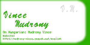 vince mudrony business card